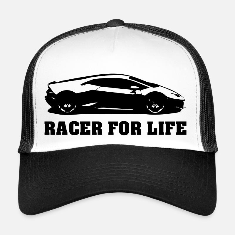 racer for life - Trucker Cap - Weiß/Schwarz