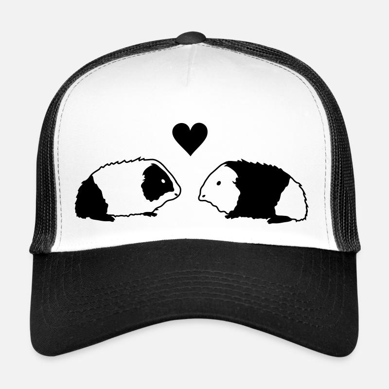 Meerschwein Love - Trucker Cap - Weiß/Schwarz