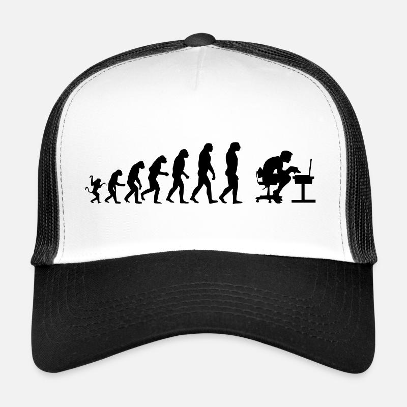Evolution de l'ordinateur - Casquette trucker  - blanc/noir