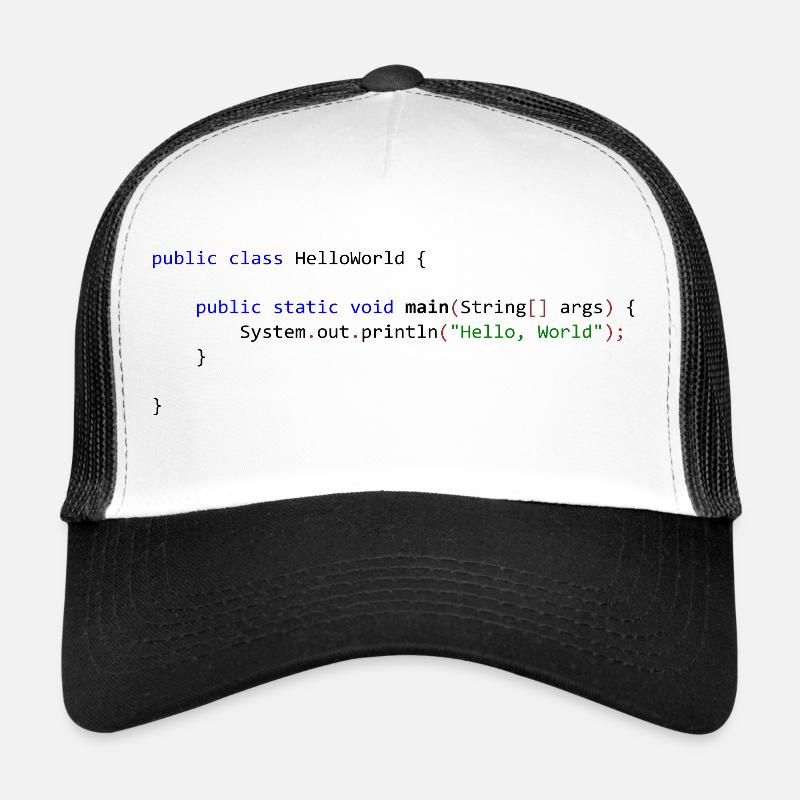 Bonjour tout le monde en Java Casquette trucker 
