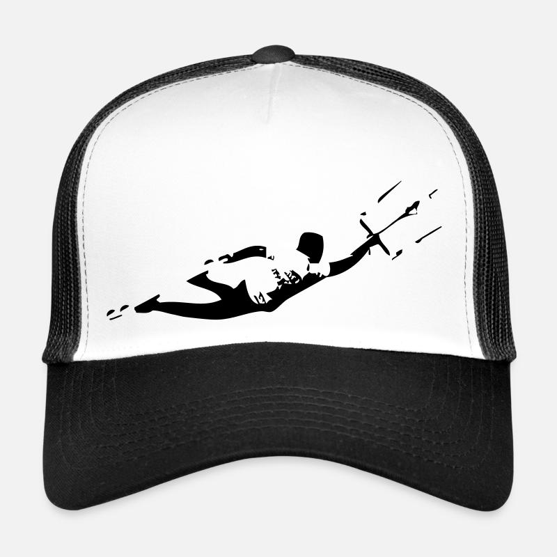Kitesurf décroché - Casquette trucker  - blanc/noir