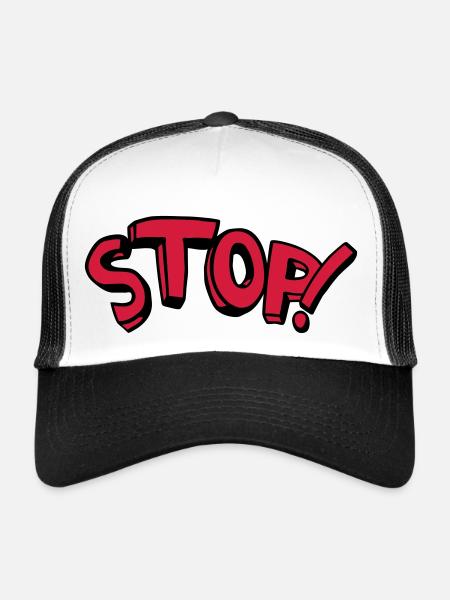 Stop standing remain comic saying - Trucker Cap - white/black - Front