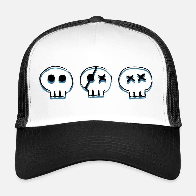 Os Crânes - Casquette trucker  - blanc/noir