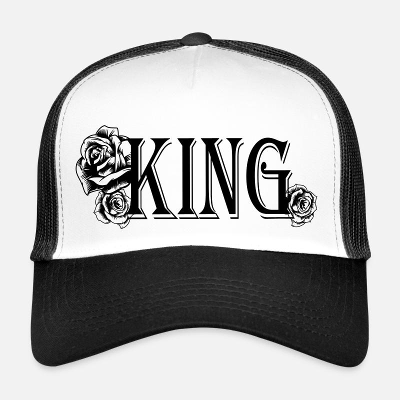 King Text with Roses (Partner Motif) Trucker Cap
