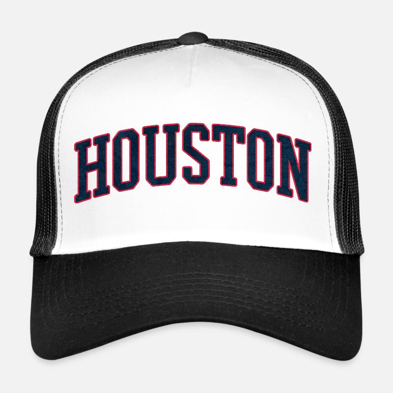 Houston Varsity Bogen Schriftzug - Trucker Cap - Weiß/Schwarz