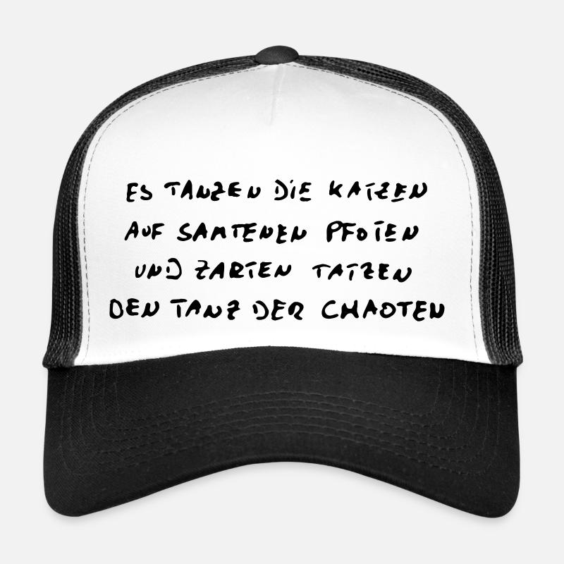 Tanzende Katzen Text - Trucker Cap - Weiß/Schwarz