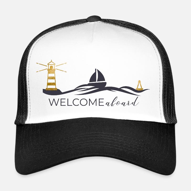 Segler WELCOMEaboard - Trucker Cap - Weiß/Schwarz