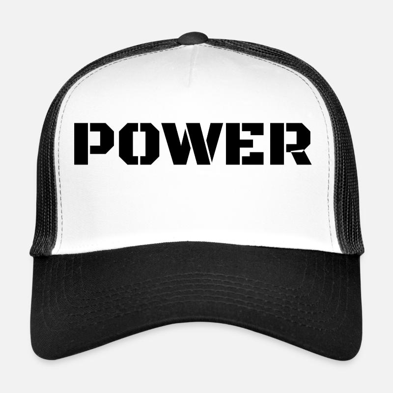 Pouvoir - Casquette trucker - blanc/noir