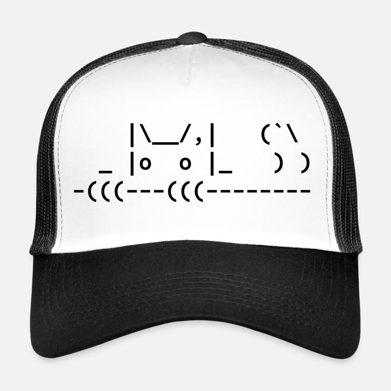 niedliche ascii Katze - cute ascii cat - Trucker Cap - Weiß/Schwarz