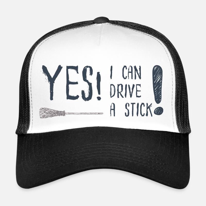 Witch Power - Drive a Stick - Trucker Cap - Weiß/Schwarz