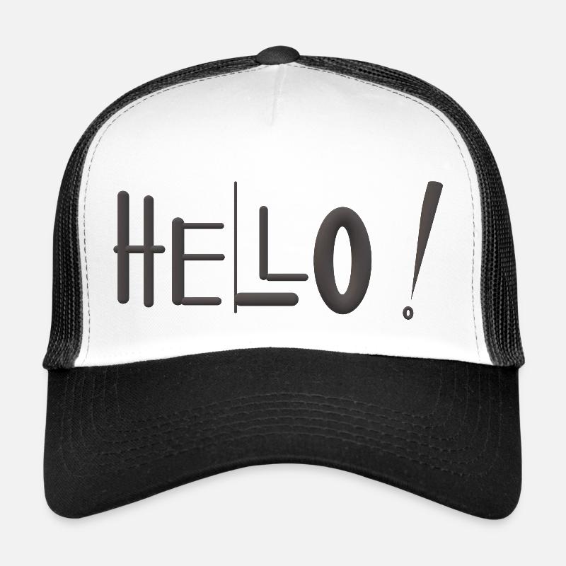 Hello Print von Iza Fabian,Shirt,Pullover und co. Trucker Cap