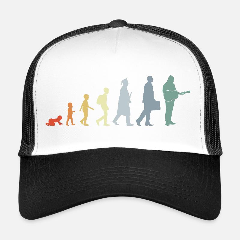 Gitarrist Evolution - Trucker Cap - Weiß/Schwarz
