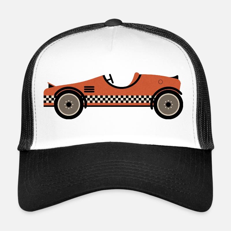 Red Textured Race Car Trucker Cap