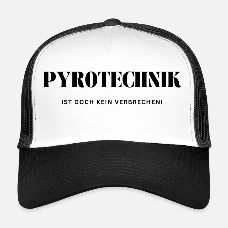 Pyrotechnik! Ist doch kein Verbrechen! - Trucker Cap - Weiß/Schwarz