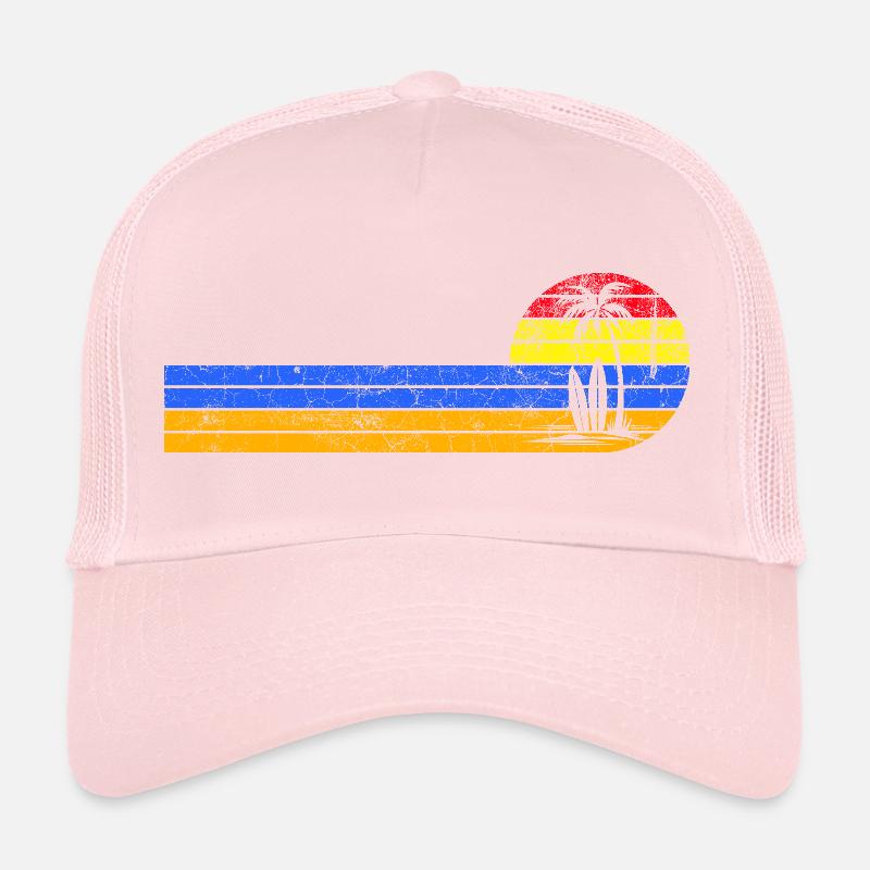 Vintage beach sunset Trucker Cap