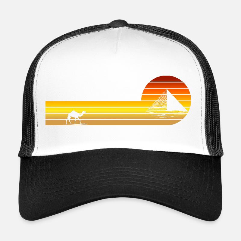 Coucher de soleil en Égypte - Casquette trucker  - blanc/noir