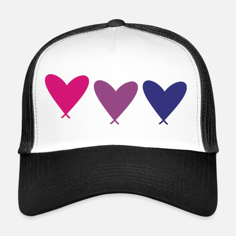 BiHearts - Trucker Cap - Weiß/Schwarz