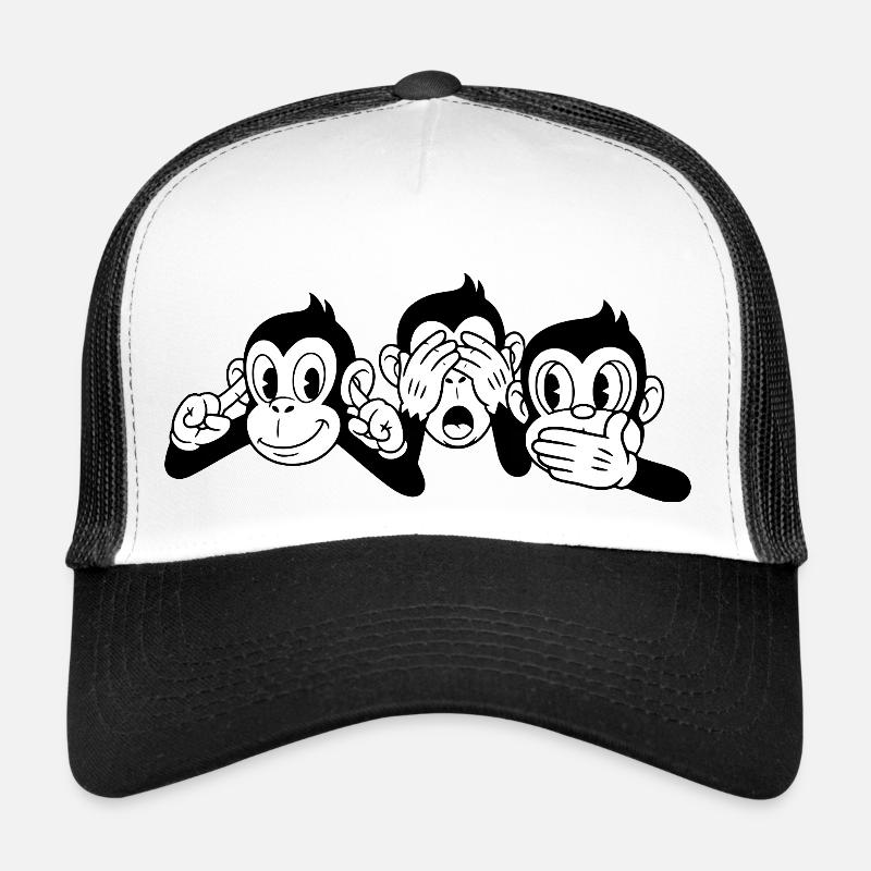 3 wise monkeys - Trucker Cap - white/black