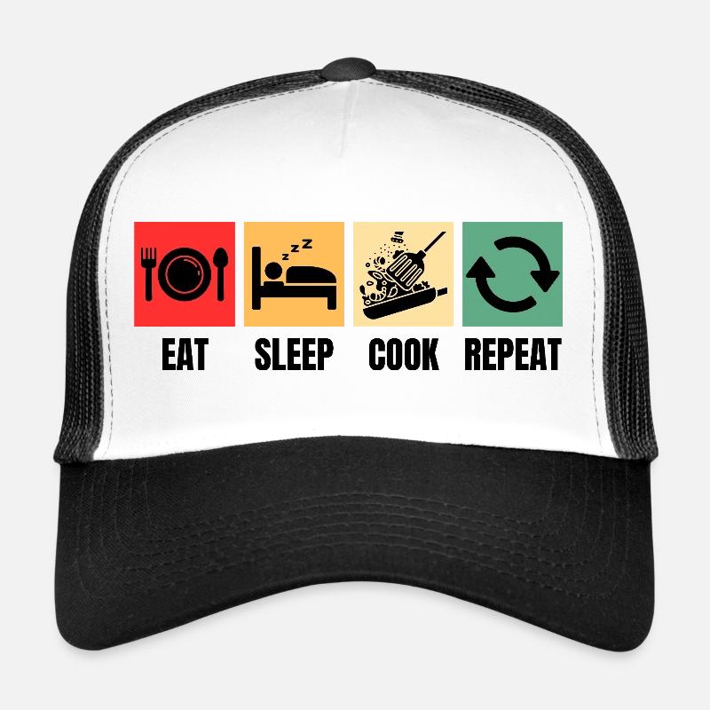 Eat Sleep Cook Repeat Cooking Trucker Cap
