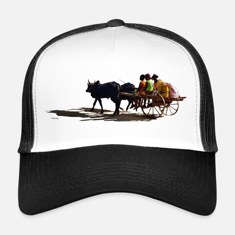 Carrosse africain à âne et passagers Casquette trucker 