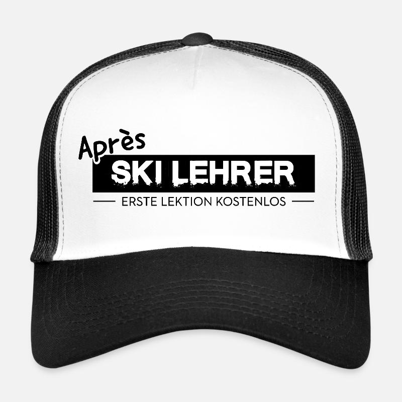 Après Ski Lehrer Spruch Schifahren Party - Trucker Cap - Weiß/Schwarz