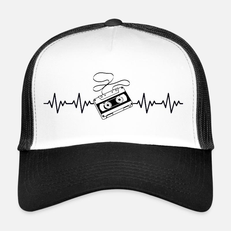 Cassette Retro ECG Heartbeat Trucker Cap