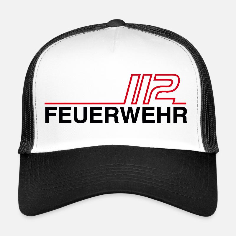 Lignes au néon de la brigade des pompiers 112 Casquette trucker 