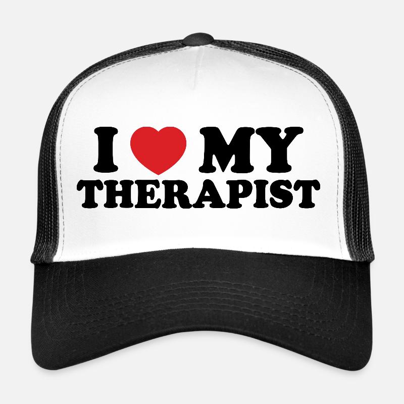 Fette Herz-Typografie - Trucker Cap - Weiß/Schwarz