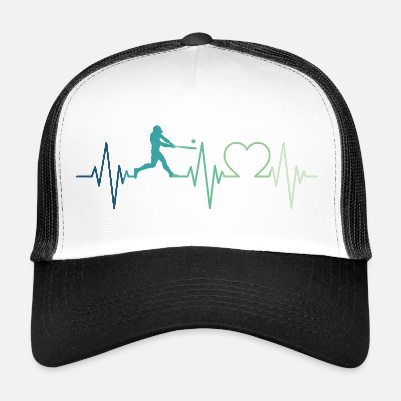 Baseball Baseball Heartbeat Baseball Player Trucker Cap
