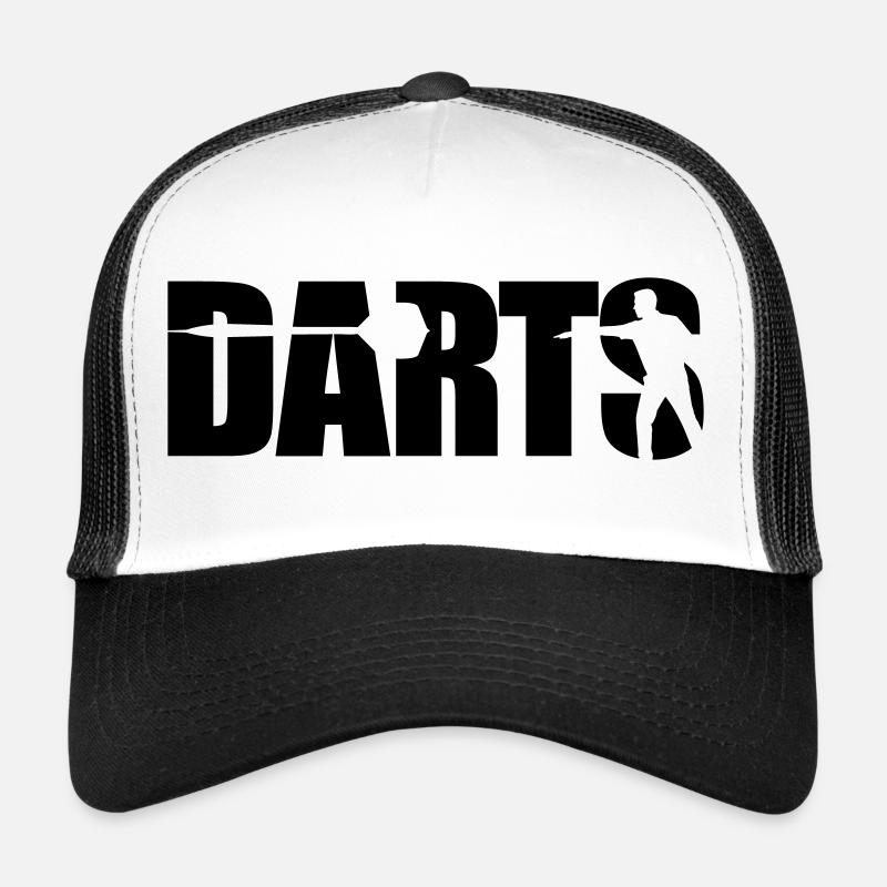 Darts Typography with Silhouette Professional Darts Player Trucker Cap
