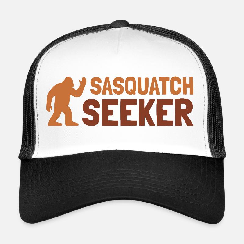 Sasquatch-Sucher – Kryptid- und Sasquatch-Liebhaber - Trucker Cap - Weiß/Schwarz