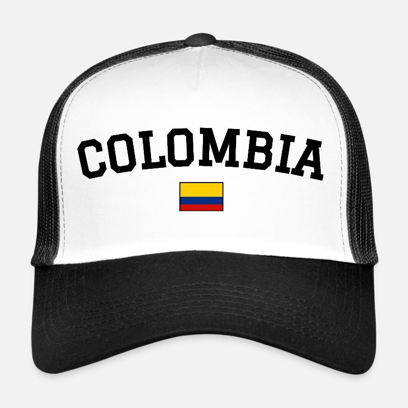 Drapeau de la Colombie Noir Casquette trucker 