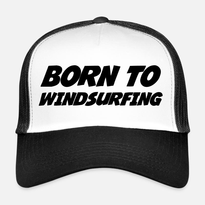 Windsurfen / Windsurfer / Windsurf / Windsurfing - Trucker Cap - Weiß/Schwarz