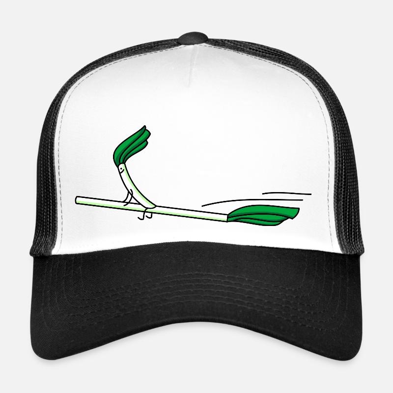 Lustiger Lauch mit Hexenbesen. Trucker Cap
