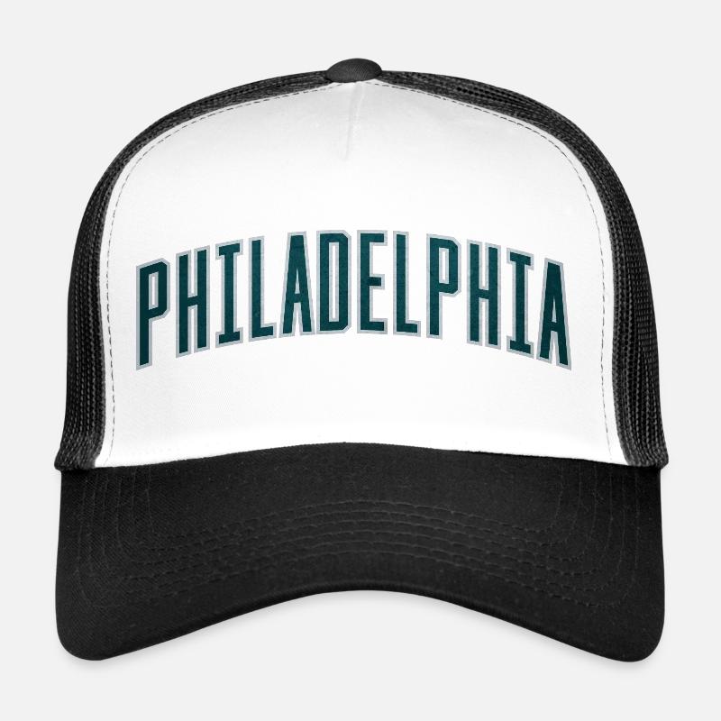 Philadelphia Arc Textured Typography Trucker Cap