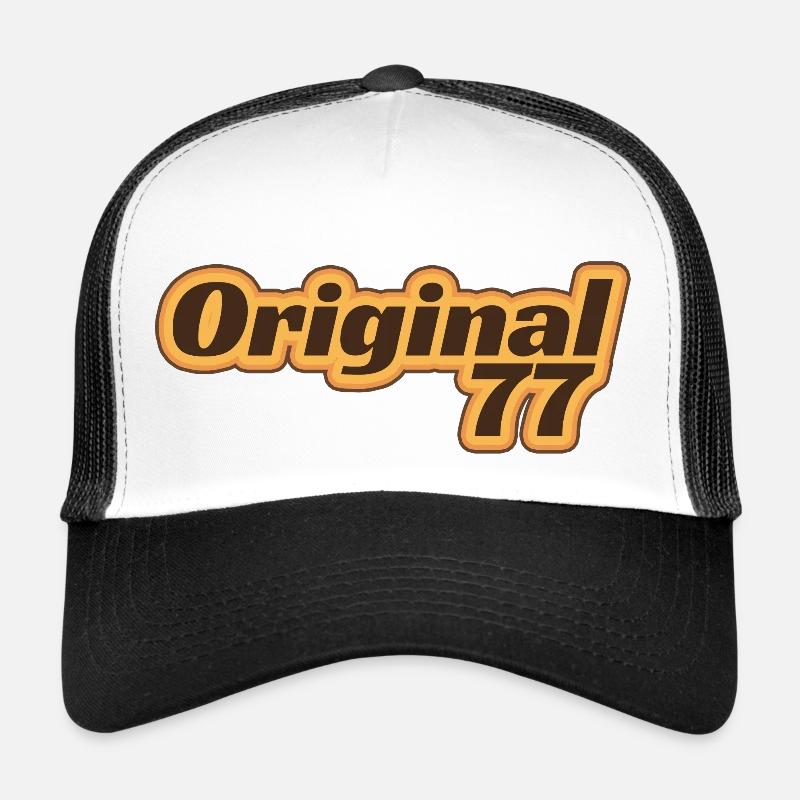 Original 77 Retro 1977 Année de naissance 44e anniversaire - Casquette trucker  - blanc/noir