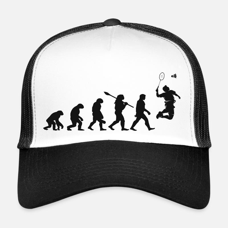 Évolution Badminton Cadeau Pour Badminton Joueurs - Casquette trucker - blanc/noir