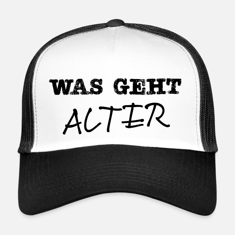 Was geht Alter - Trucker Cap - Weiß/Schwarz