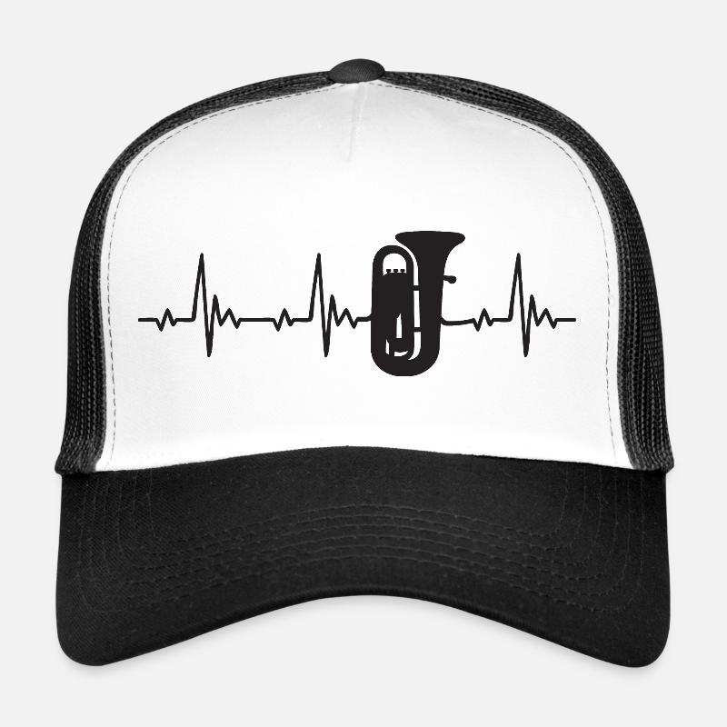 Tuba Heartbeat Frequenz Puls EKG - Trucker Cap - Weiß/Schwarz