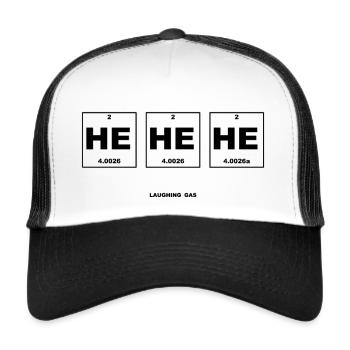 Laughing Gas HE HE HE - Trucker Cap - Weiß/Schwarz - Vorne