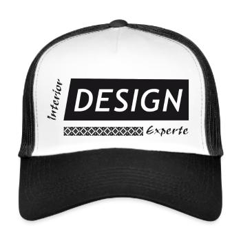 Interior Design Experte - Trucker Cap - Weiß/Schwarz - Vorne