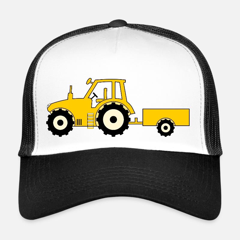 Tractor with trailer yellow Trucker Cap