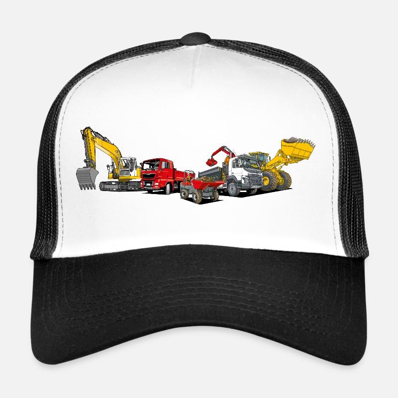 Construction Machinery Fleet - Trucker Cap - white/black