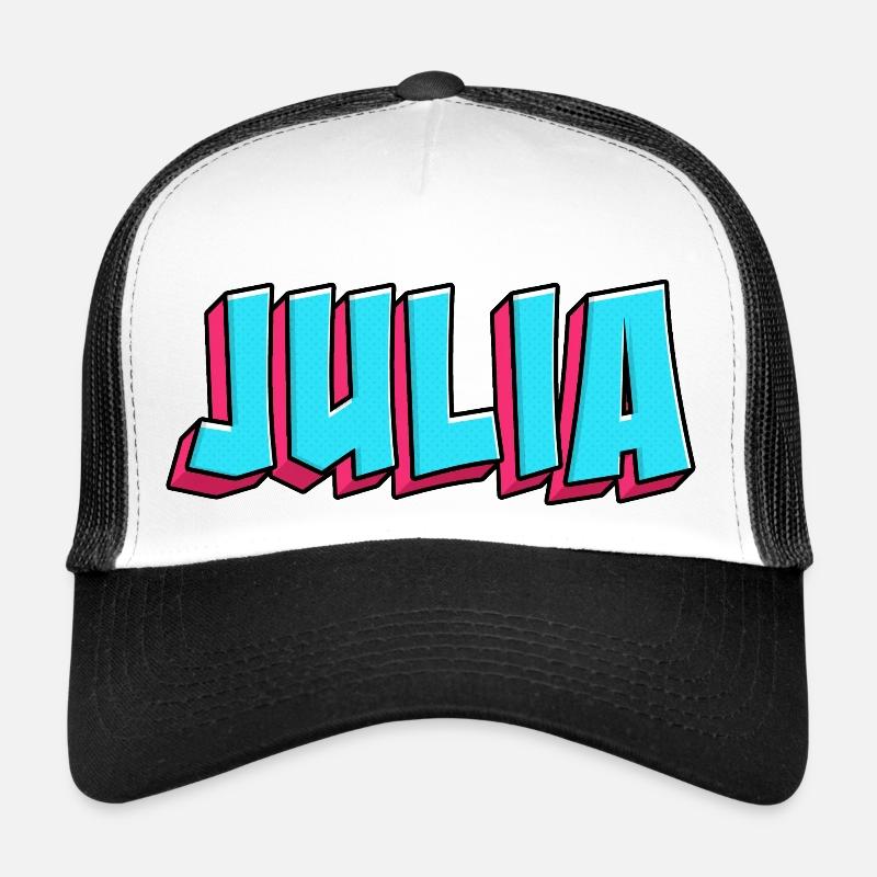 Name Image: Julia - Trucker Cap - white/black