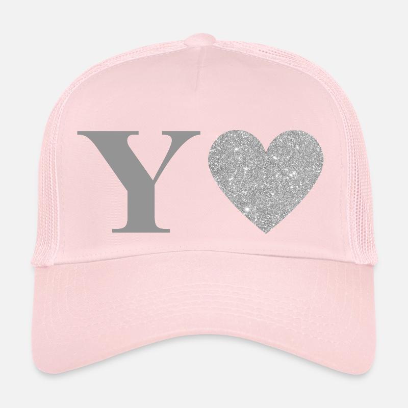 Silberner Herzbuchstabe Trucker Cap