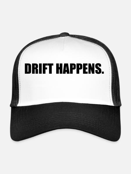 Drift Happens - Trucker Cap - Weiß/Schwarz