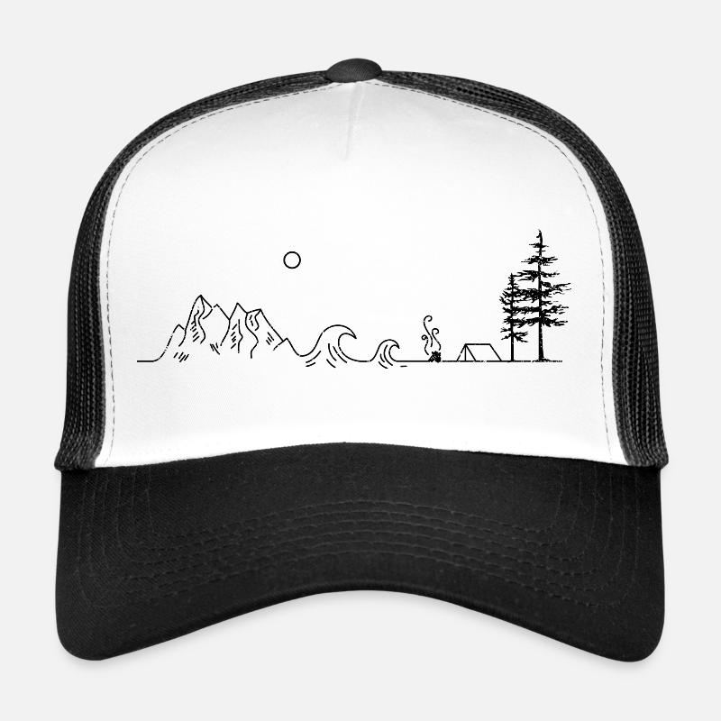 Mountain Line Waves and Camping Trucker Cap