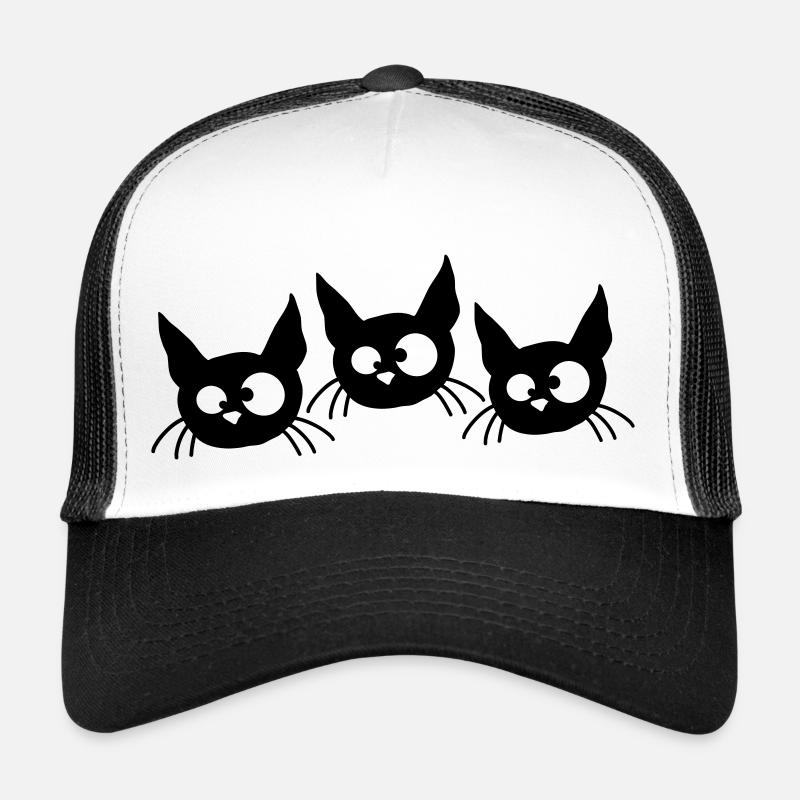 Three Cats Squint Funny 3 Crazy Grimaces Trucker Cap