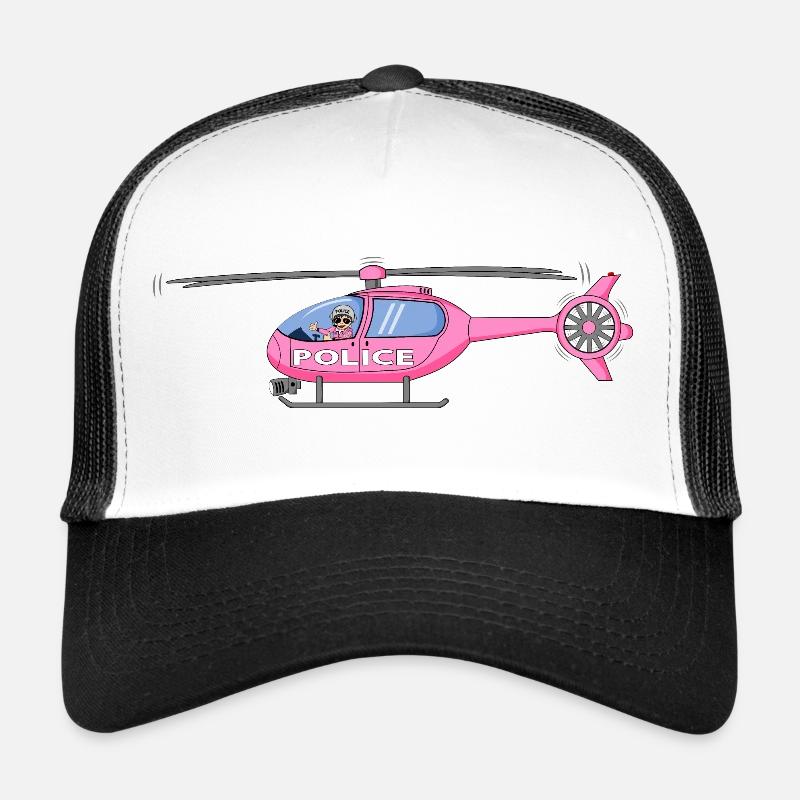 Polizeihubschrauber in Rosa Trucker Cap