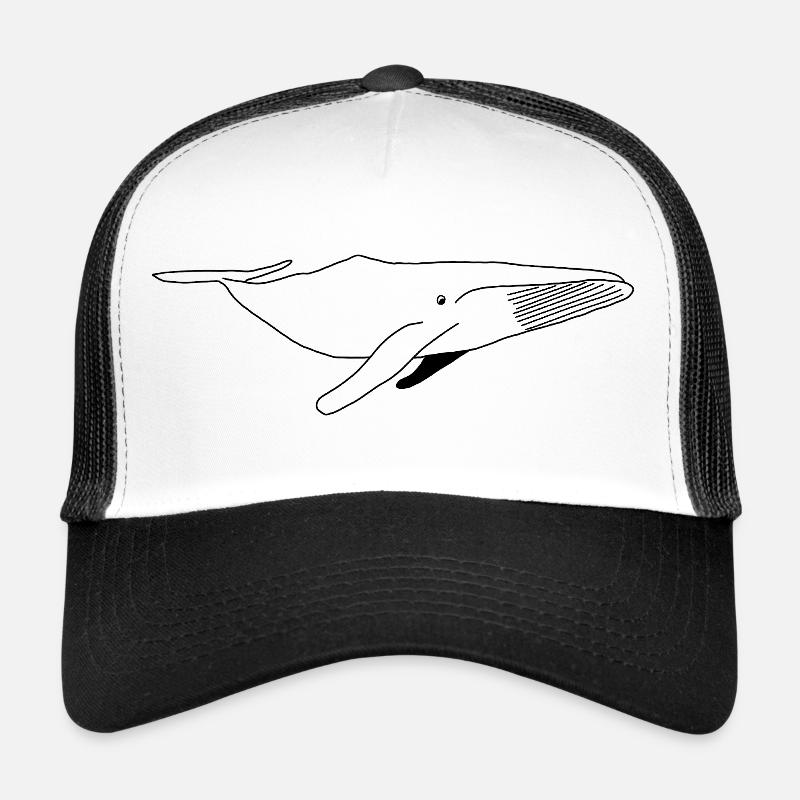 Whale - black white graphic Trucker Cap